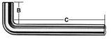 6 Flute Long Arm Bristol Spline Keys